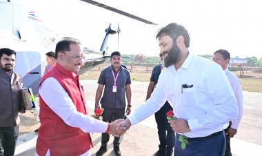 मुख्यमंत्री श्री विष्णुदेव साय का अपने गृह ग्राम बगिया में आत्मीय स्वागत